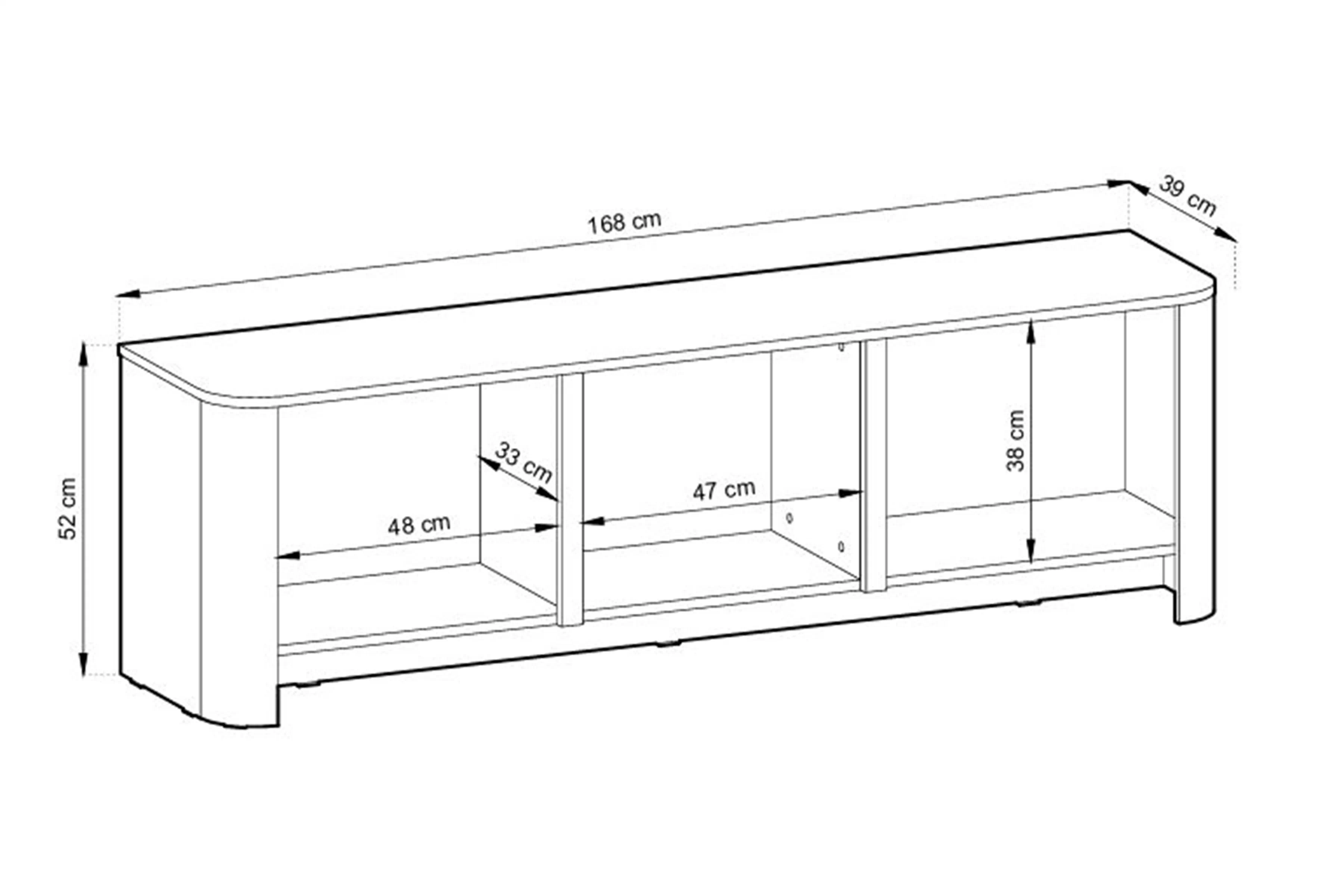 skříňka RTV Sorrenti 168 cm - kašmír / zlatá