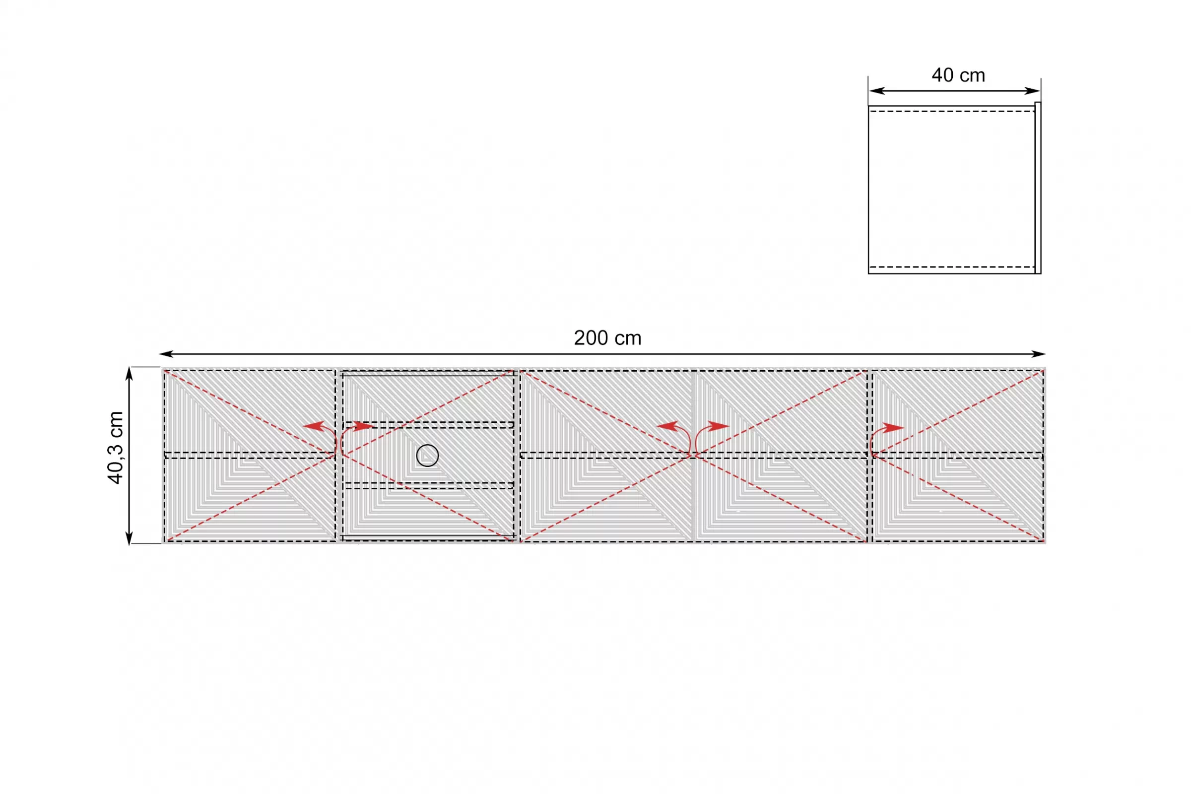 skříňka RTV závěsná Asha 200 cm s frézovanou přední částí - artisan / černá mat