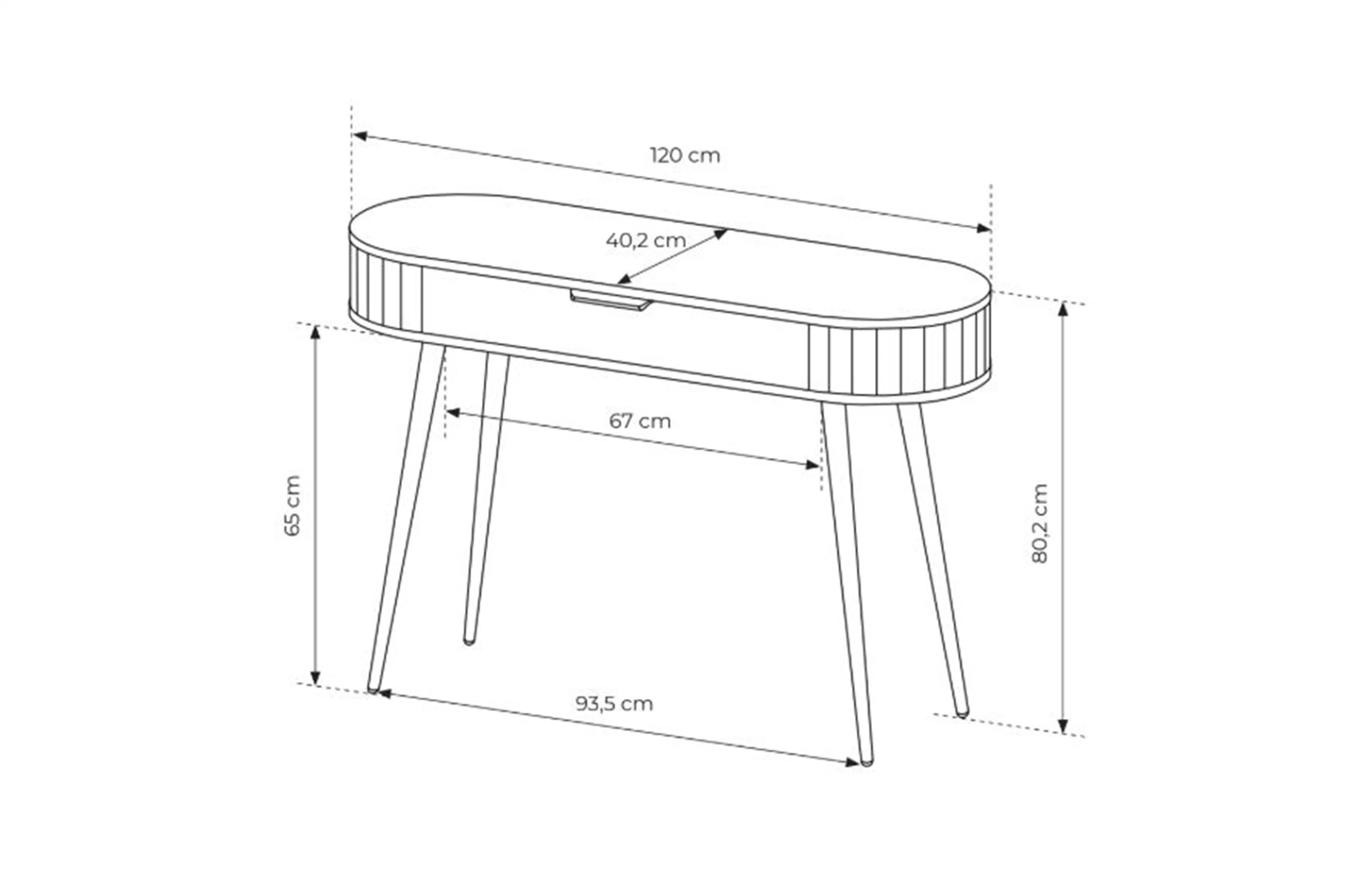 Toaletní stolek Luvio 120 cm z szuflada - dub cremona