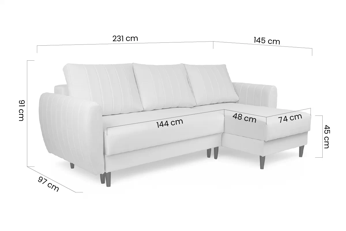 Rohová sedací souprava rozkládací s úložným prostorem Nefios 