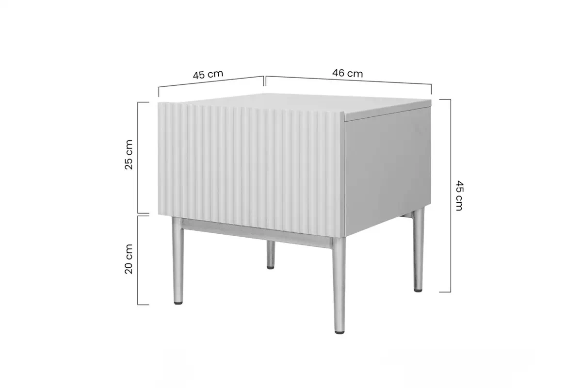 Komplet szafek nocnych Nicole 46 cm - kašmír / černá nozki