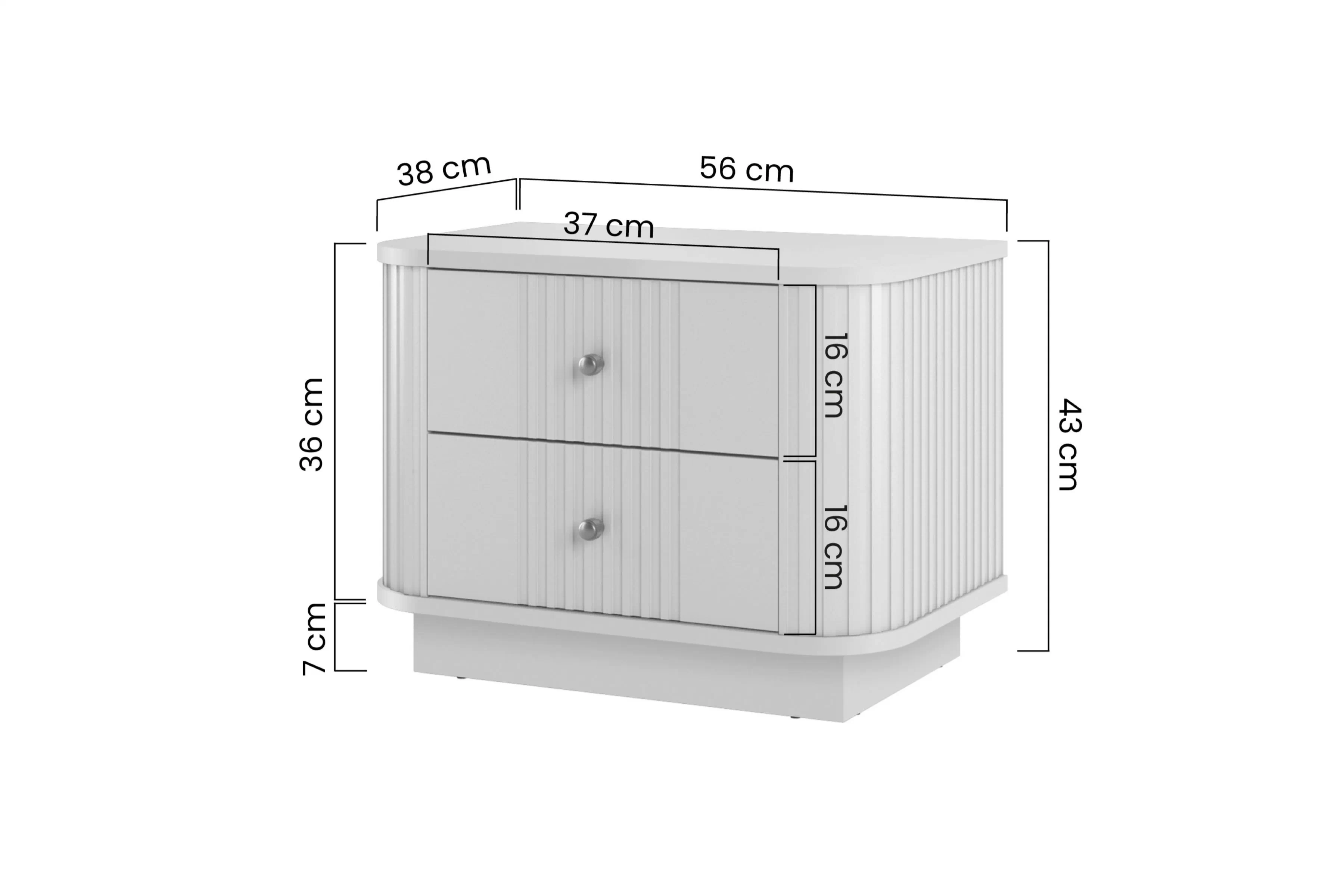 Komplet szafek nocnych Vesper 56 cm - kašmír / černá Úchytky